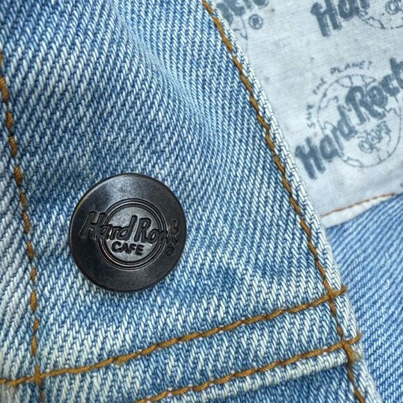 Vtg 1990's Hard Rock Cafe CHICAGO Save the Planet Denim Jacket size XL XLarge - Picture 10 of 15
